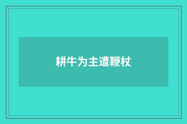 耕牛为主遭鞭杖