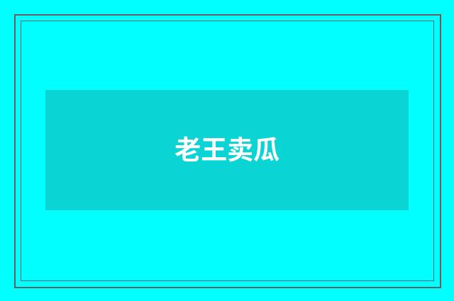 老王卖瓜
