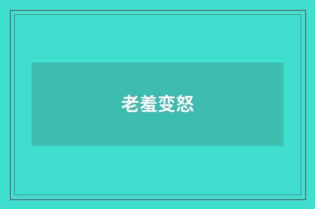 老羞变怒