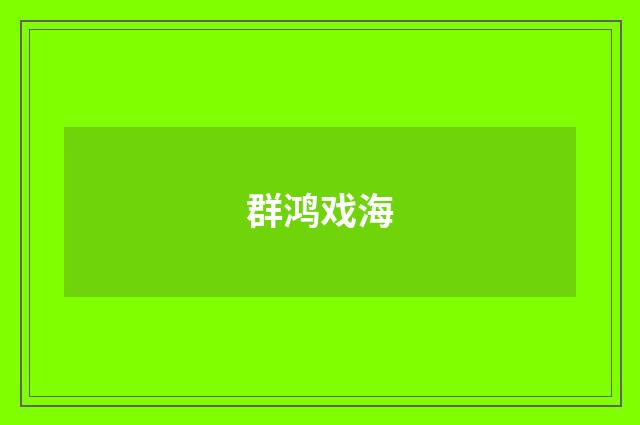 群鸿戏海