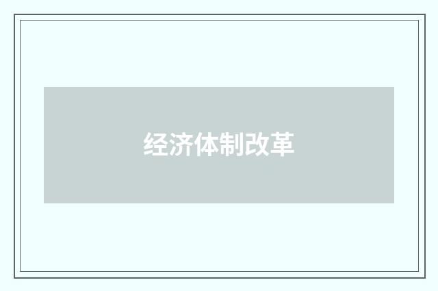 经济体制改革