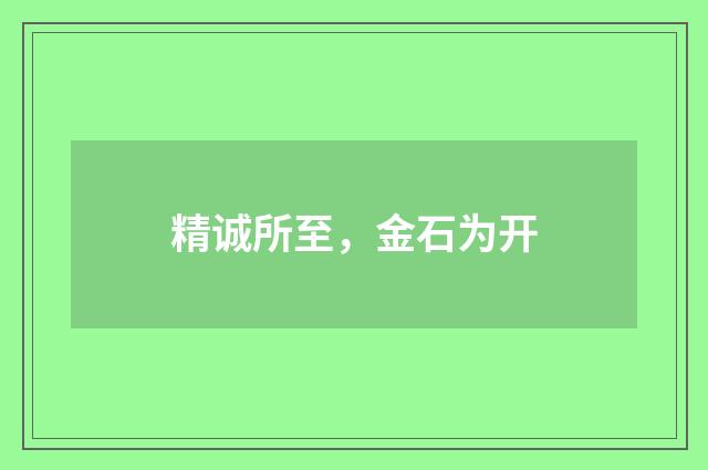 精诚所至，金石为开