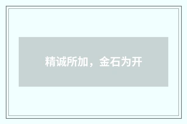 精诚所加，金石为开