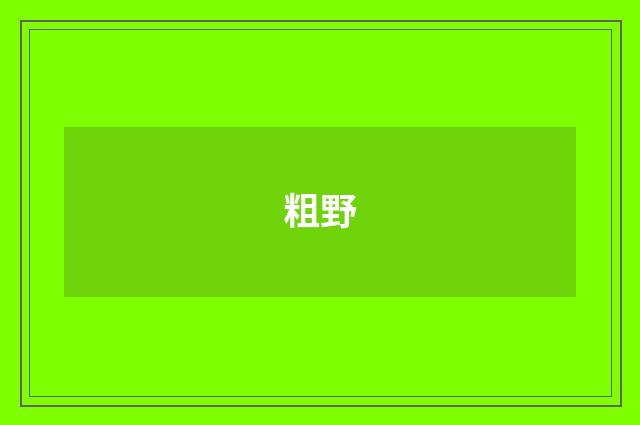 粗野