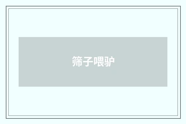 筛子喂驴