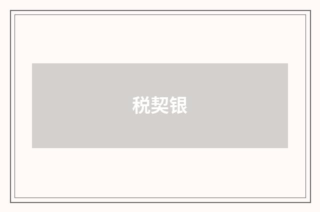 税契银