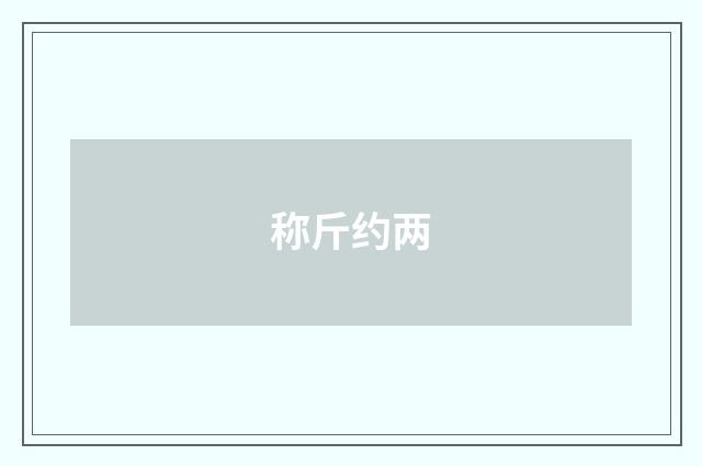 称斤约两