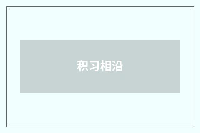 积习相沿