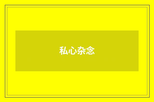 私心杂念