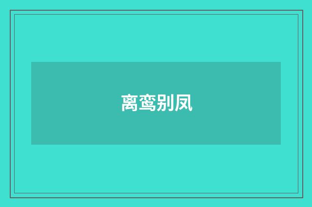 离鸾别凤