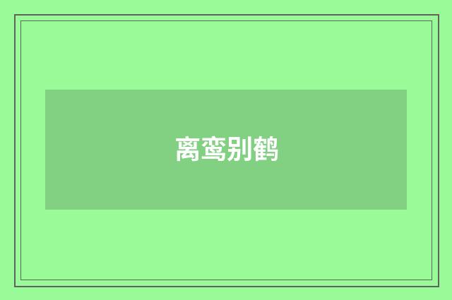 离鸾别鹤
