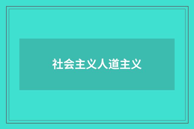 社会主义人道主义