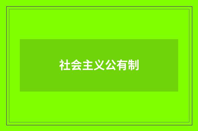 社会主义公有制