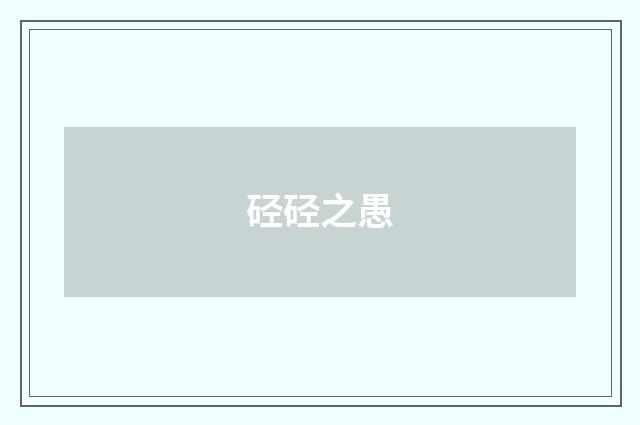 硁硁之愚