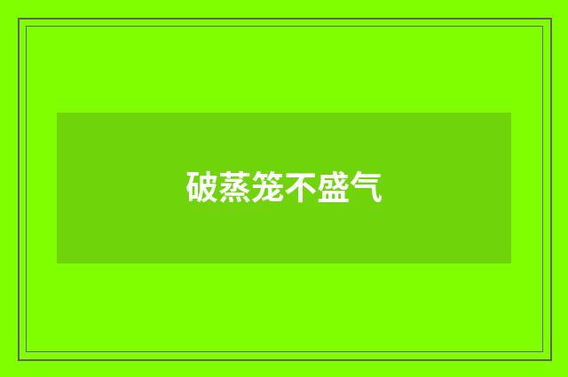 破蒸笼不盛气