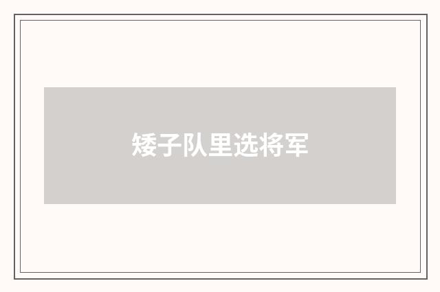 矮子队里选将军