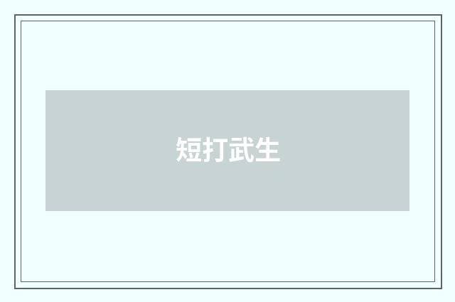 短打武生