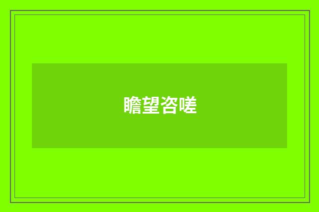 瞻望咨嗟