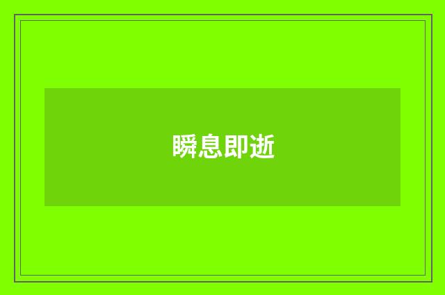 瞬息即逝