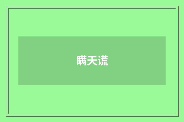 瞒天谎
