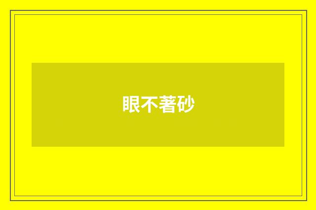 眼不著砂