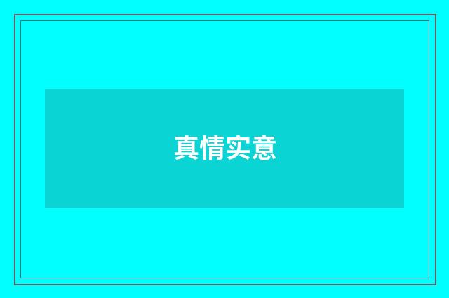 真情实意