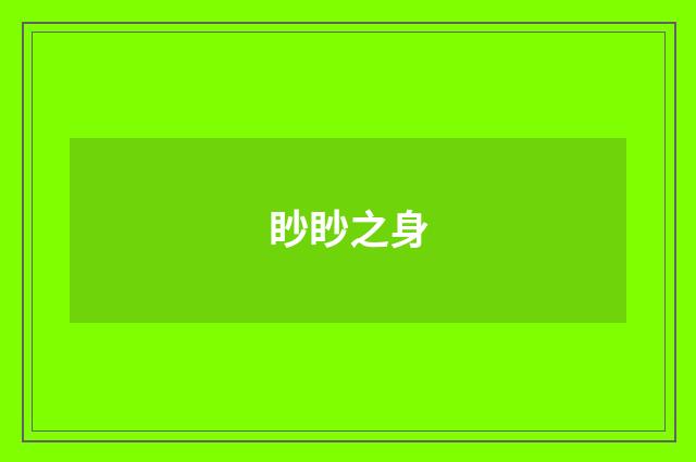 眇眇之身