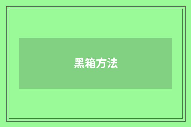 黑箱方法