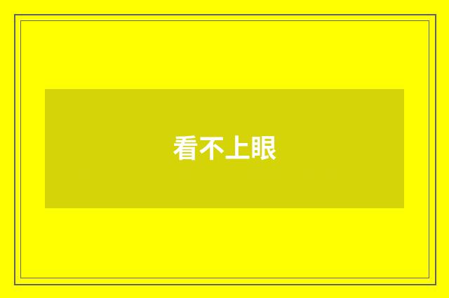 看不上眼