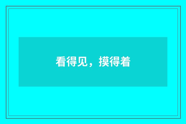 看得见，摸得着