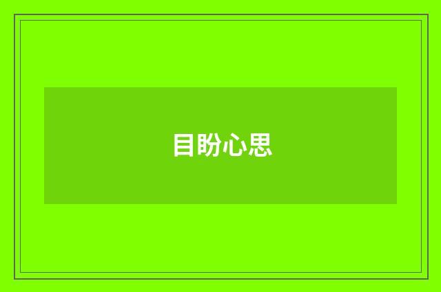 目盼心思