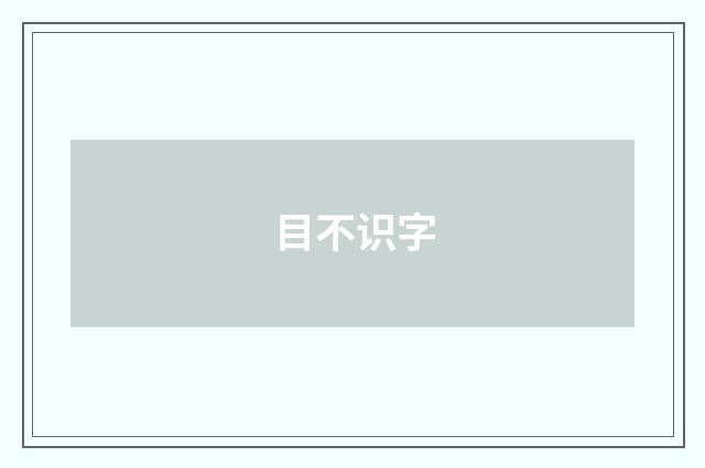 目不识字