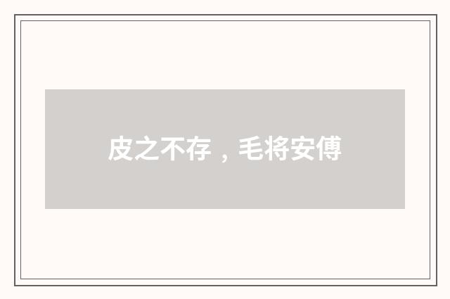 皮之不存﹐毛将安傅