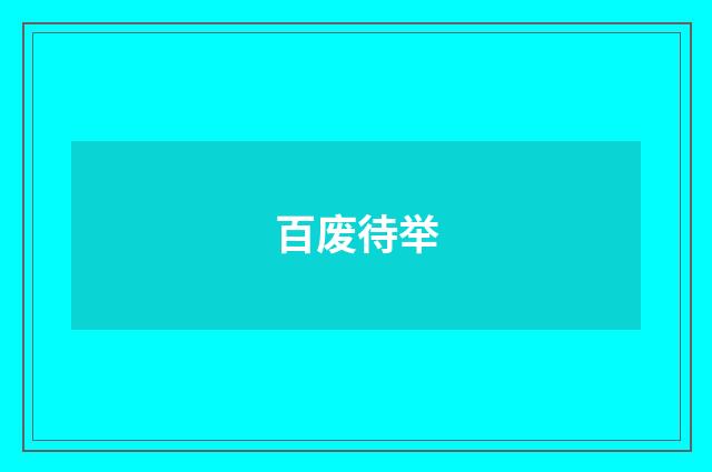 百废待举