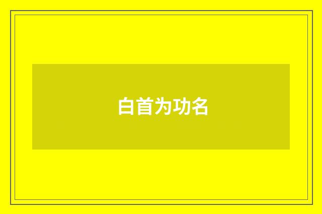 白首为功名
