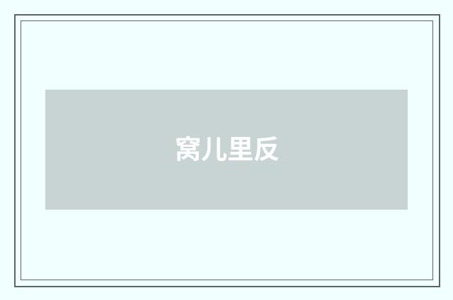 窝儿里反
