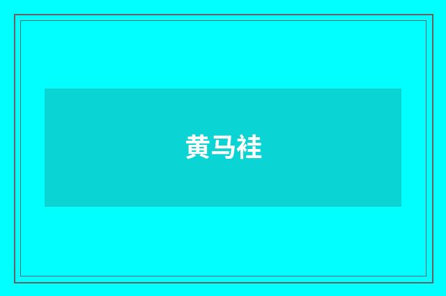 黄马袿