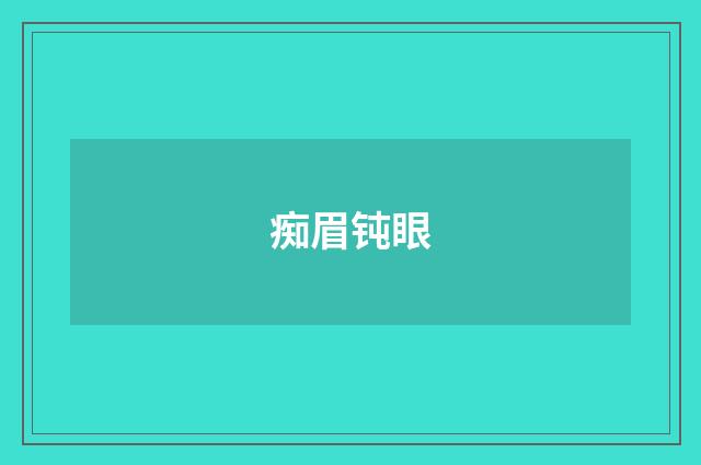 痴眉钝眼