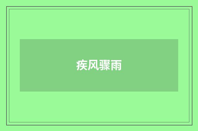 疾风骤雨