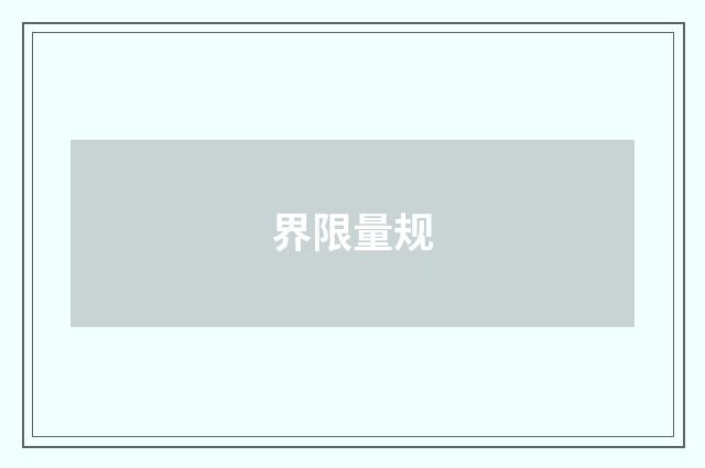 界限量规
