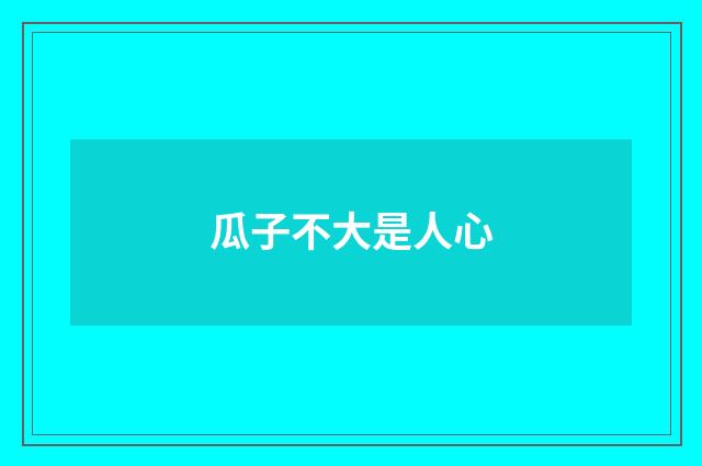 瓜子不大是人心