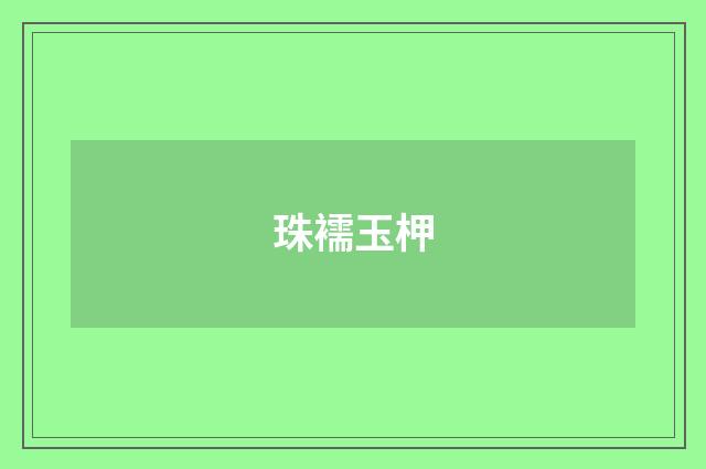 珠襦玉柙