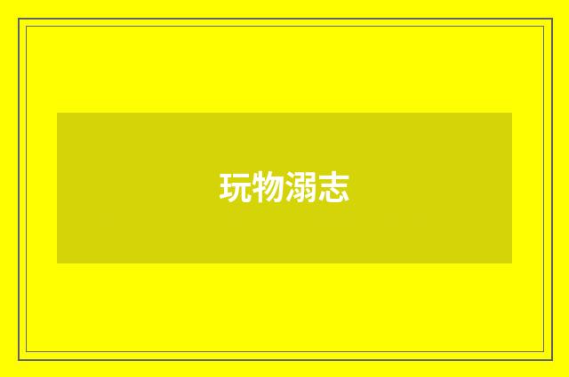 玩物溺志