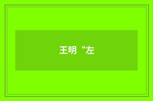 王明“左