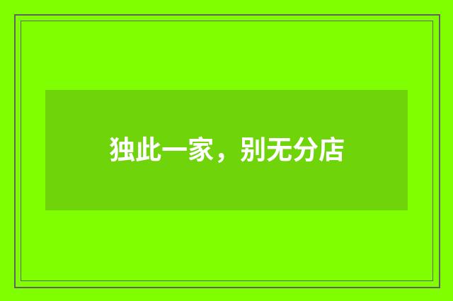 独此一家，别无分店