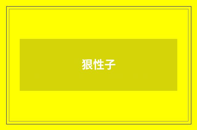 狠性子