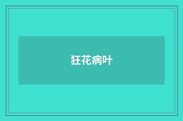 狂花病叶