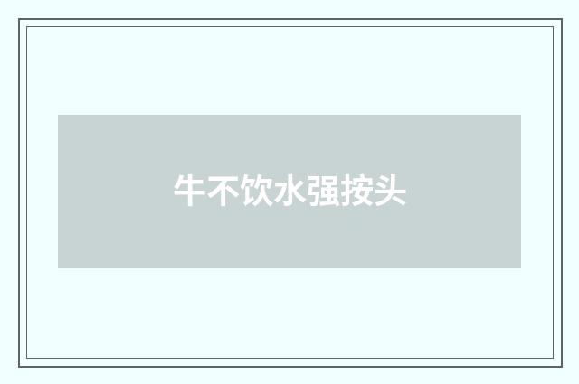 牛不饮水强按头