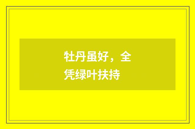 牡丹虽好，全凭绿叶扶持