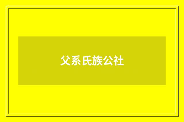 父系氏族公社